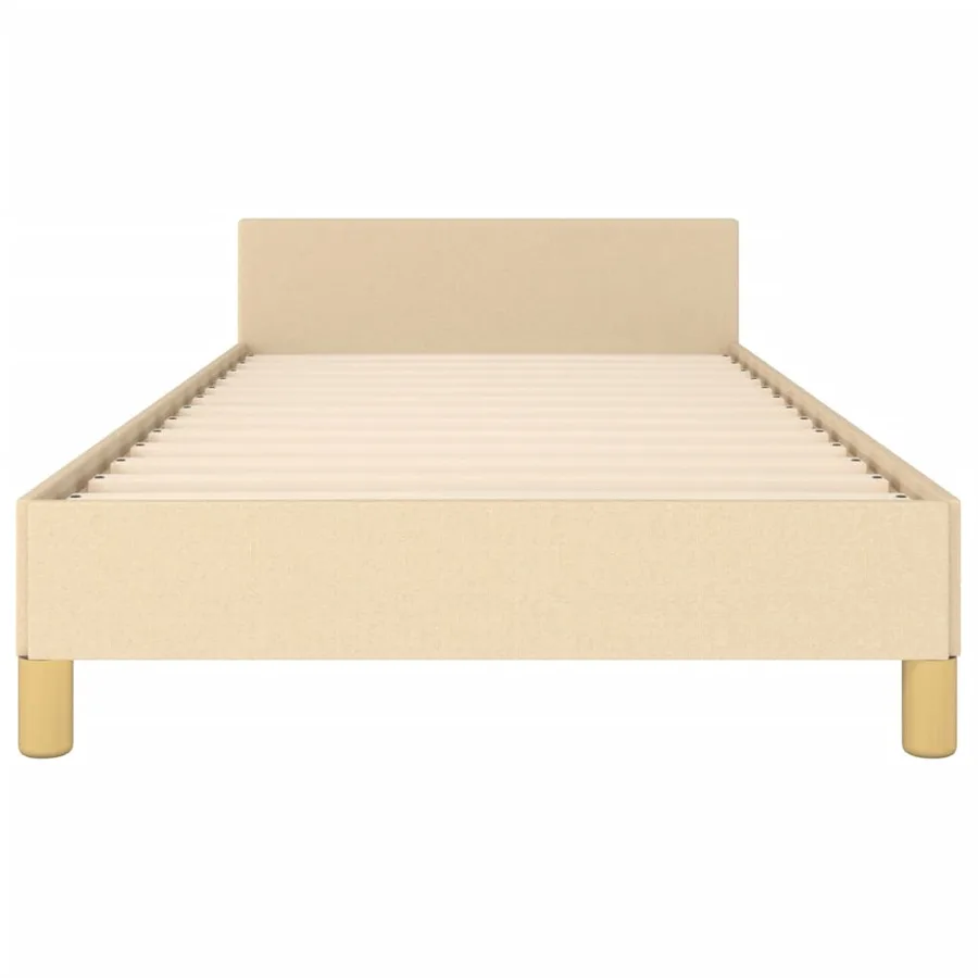 Cadre de lit sans matelas crème 90x190 cm tissu - 6