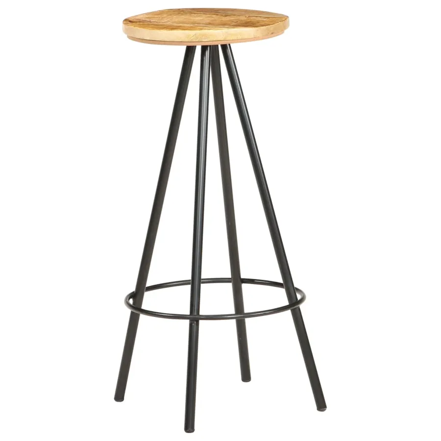 Tabourets de bar lot de 2 bois de manguier brut - 6