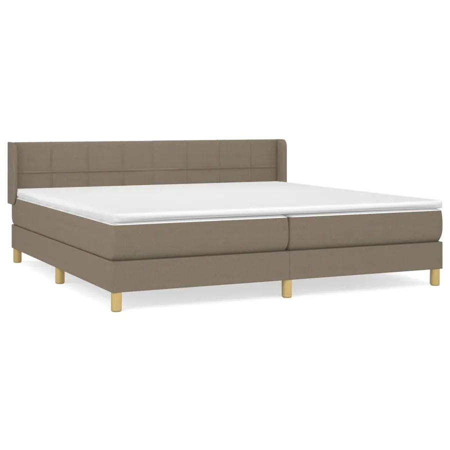 Sommier à lattes de lit avec matelas Taupe 200x200 cm Tissu - 2
