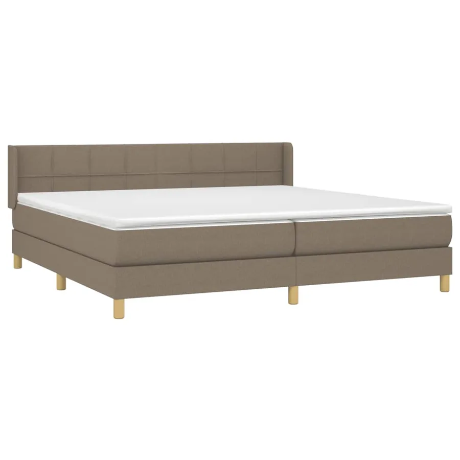 Sommier à lattes de lit avec matelas Taupe 200x200 cm Tissu - 3