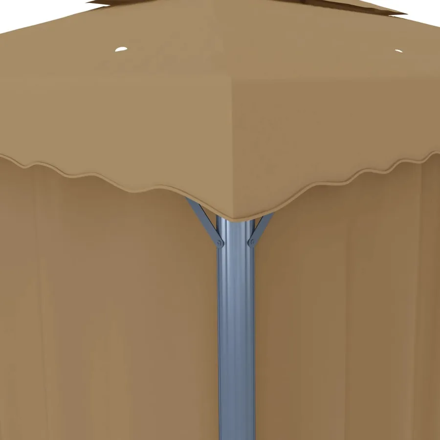 Tonnelle avec rideau 3x3 m Taupe Aluminium - 5