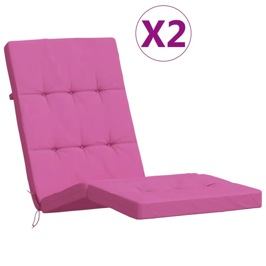 Coussins de chaise longue lot de 2 rose tissu oxford - 2