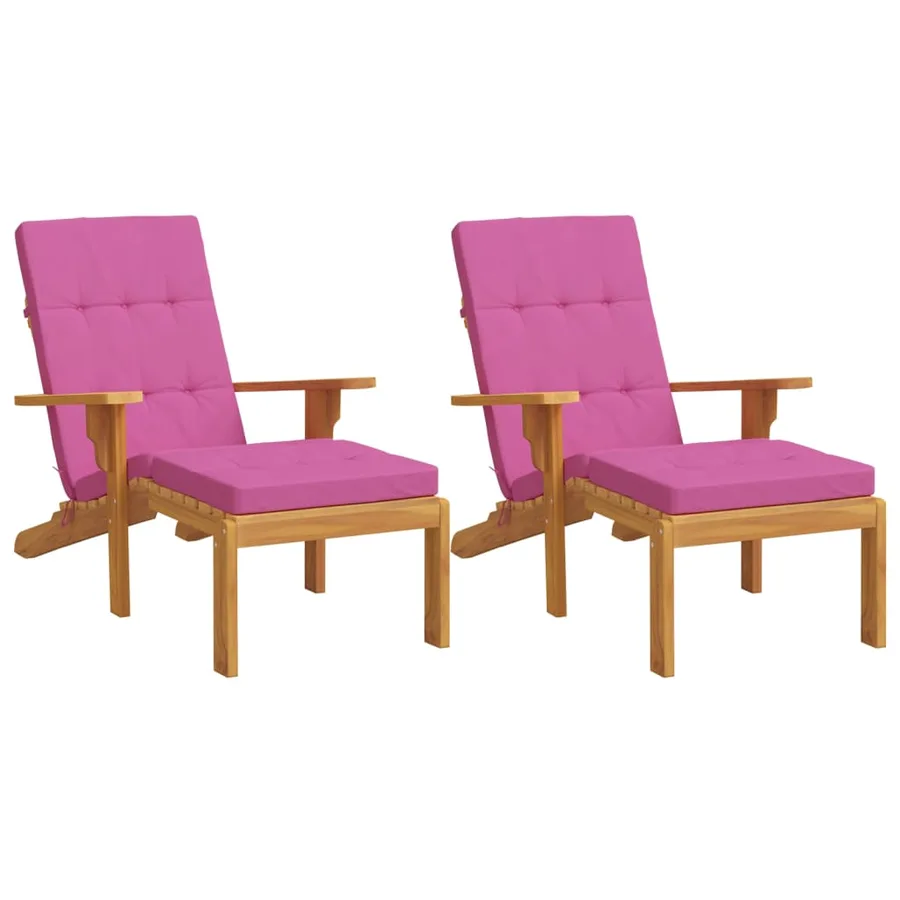Coussins de chaise longue lot de 2 rose tissu oxford - 3