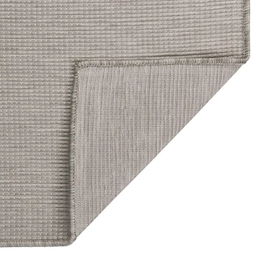 Tapis à tissage plat d'extérieur 100x200 cm gris clair - 2