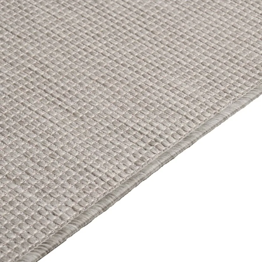 Tapis à tissage plat d'extérieur 100x200 cm gris clair - 4