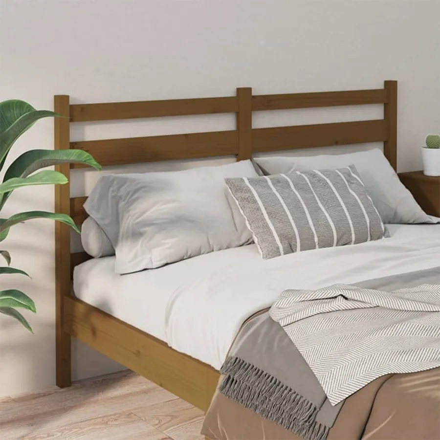 Tête de lit Marron miel 206x4x100 cm Bois massif de pin - 3