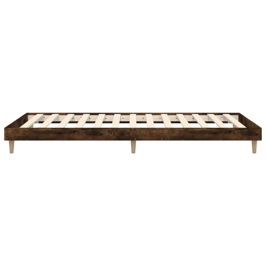 Cadre de lit chêne fumé 75x190 cm bois d'ingénierie - 7