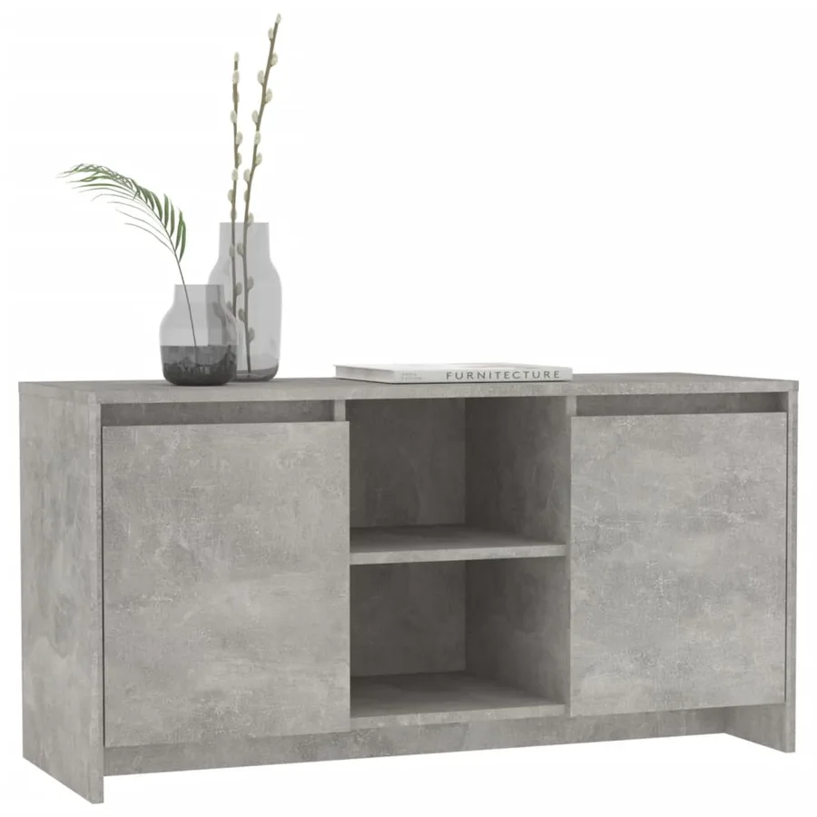 Meuble TV Gris béton 102x37,5x52,5 cm Bois d'ingénierie - 6
