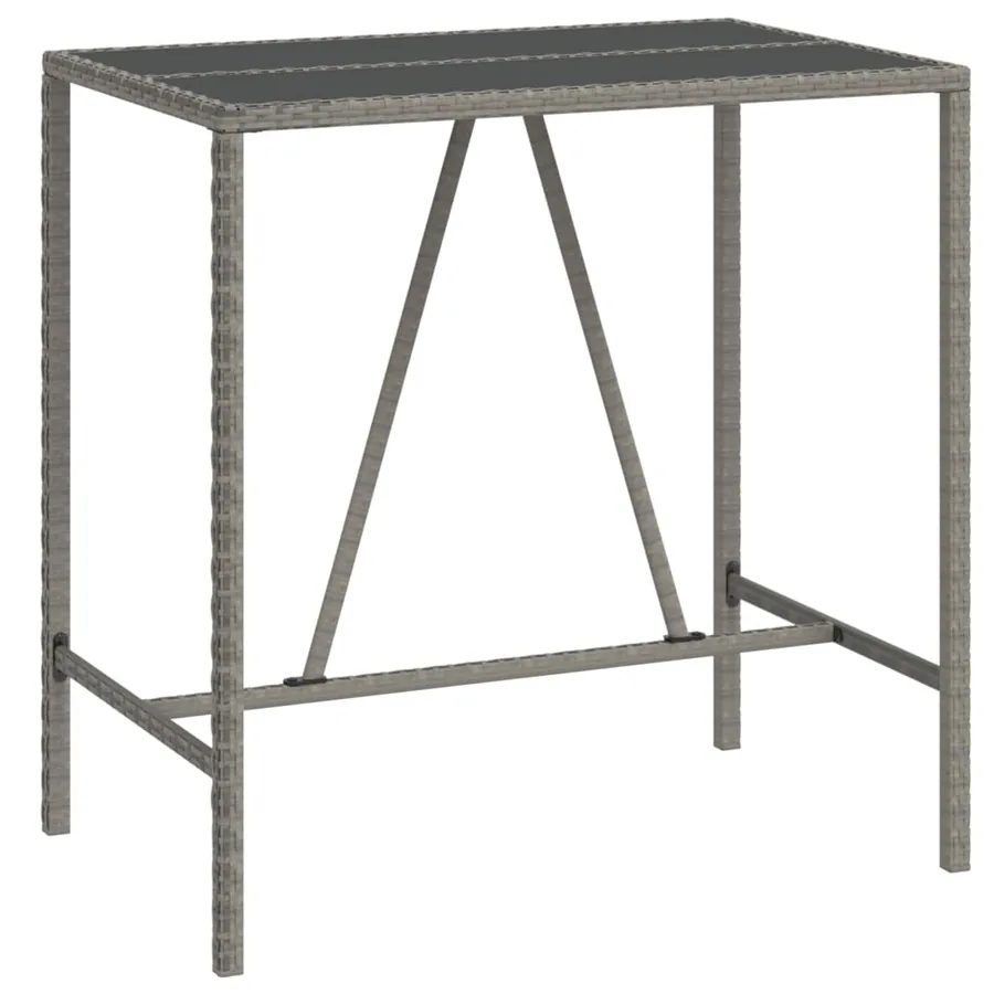 Ensemble de bar de jardin 5 pcs avec coussins gris poly rotin - 6