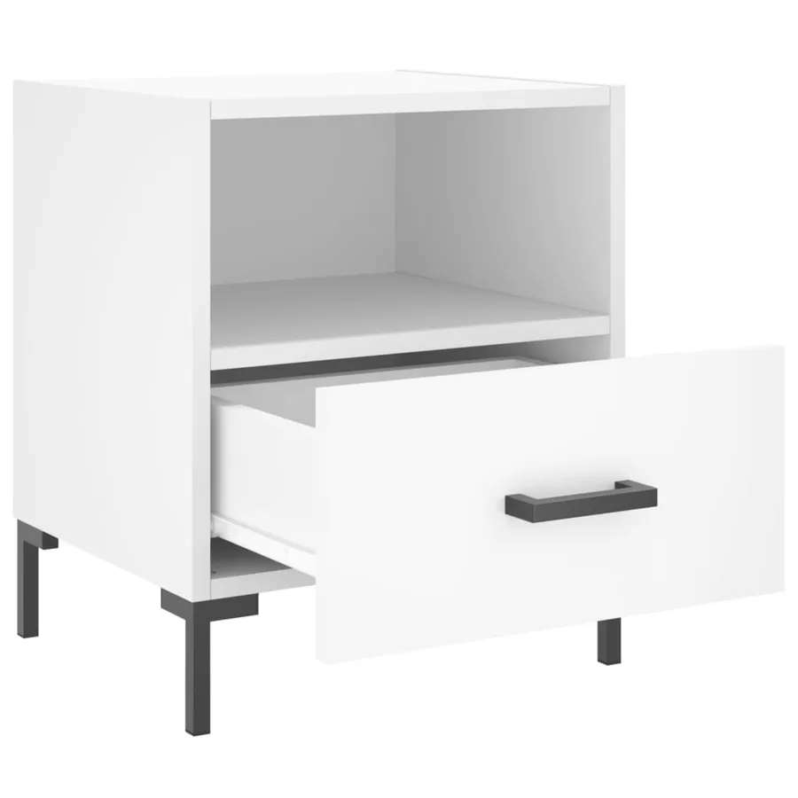 Tables de chevet 2 pcs blanc 40x35x47,5 cm bois d’ingénierie - 5