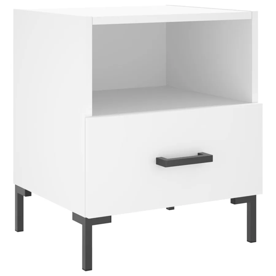 Tables de chevet 2 pcs blanc 40x35x47,5 cm bois d’ingénierie - 6