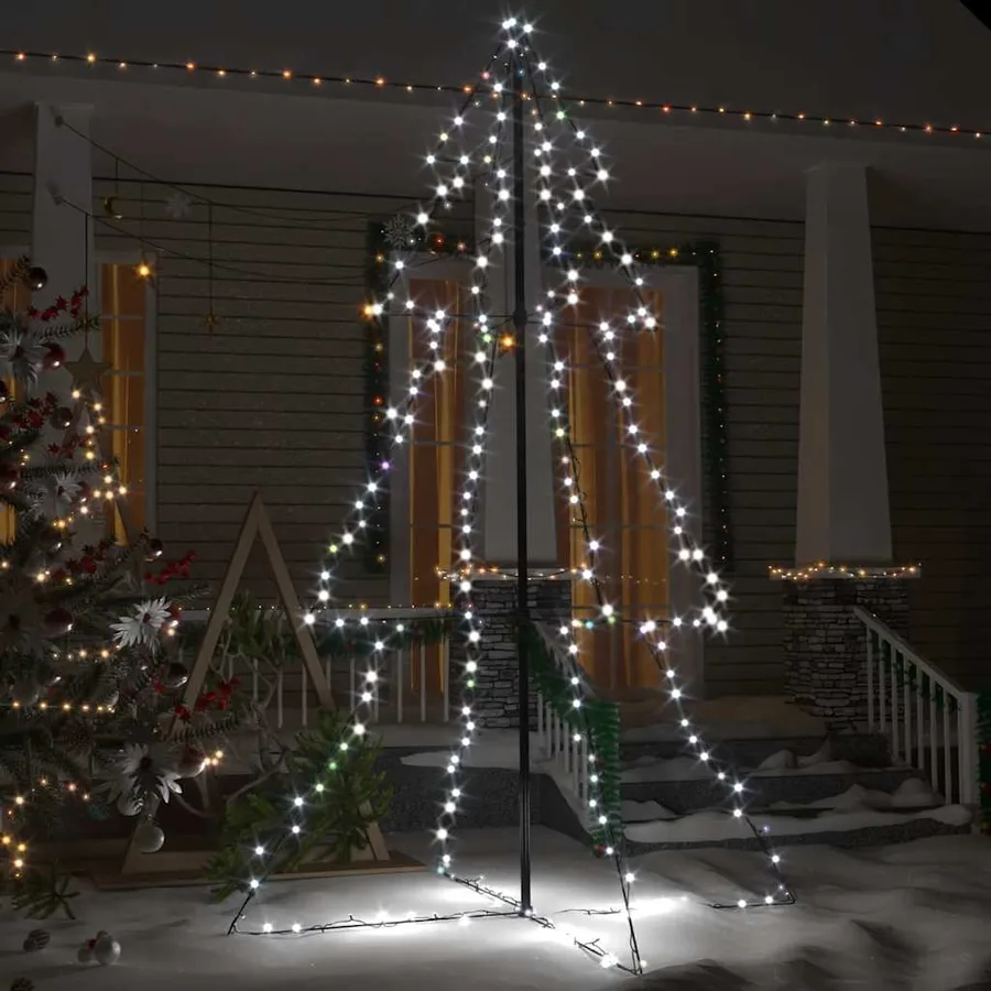 Arbre de Noël cône 240 LED d'intérieur/d'extérieur 118x180 cm - 3