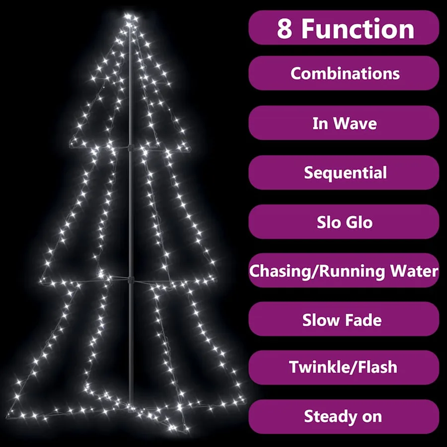 Arbre de Noël cône 240 LED d'intérieur/d'extérieur 118x180 cm - 4