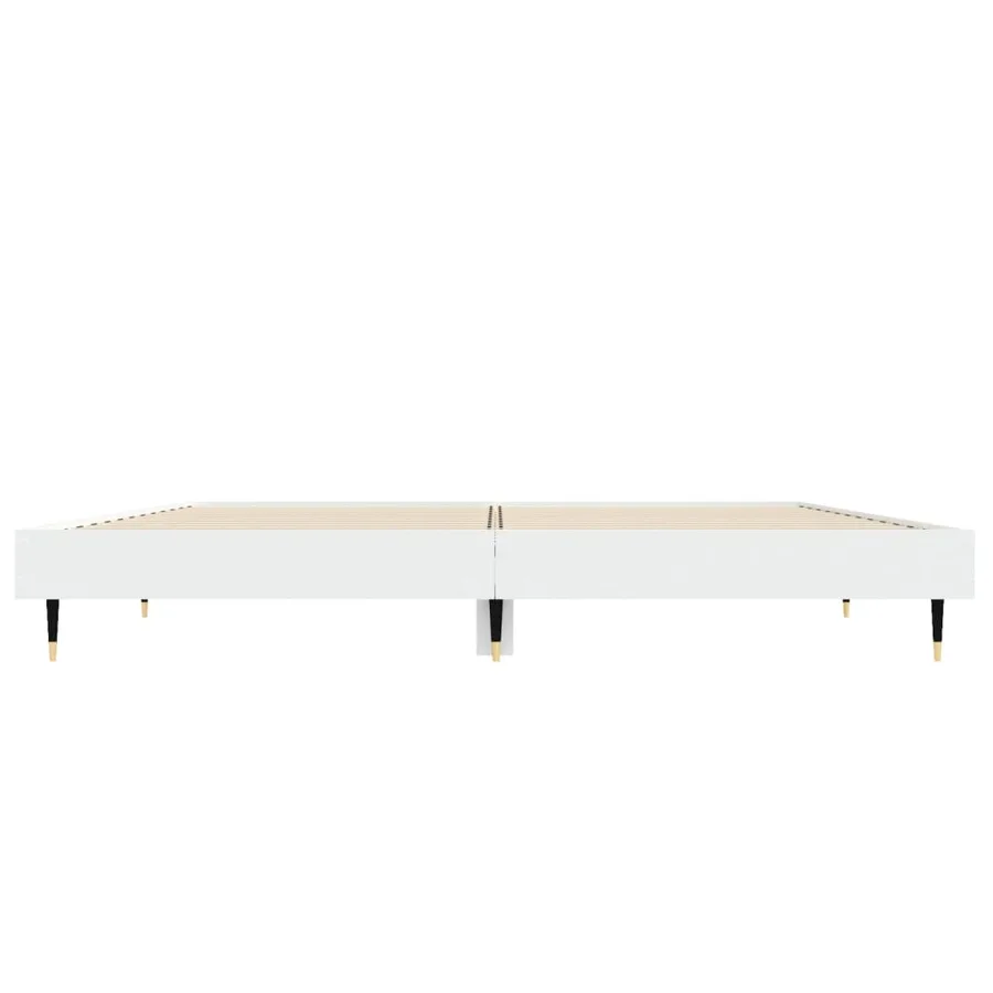 Cadre de lit sans matelas blanc 140x190 cm bois d'ingénierie - 6