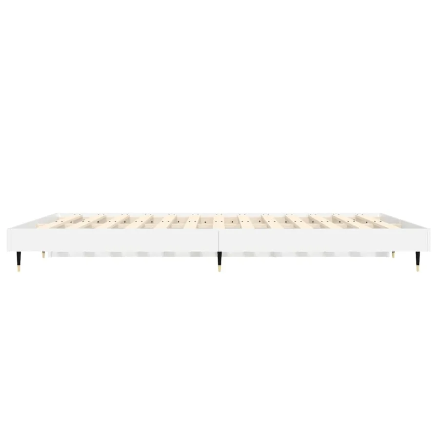 Cadre de lit sans matelas blanc 140x190 cm bois d'ingénierie - 7