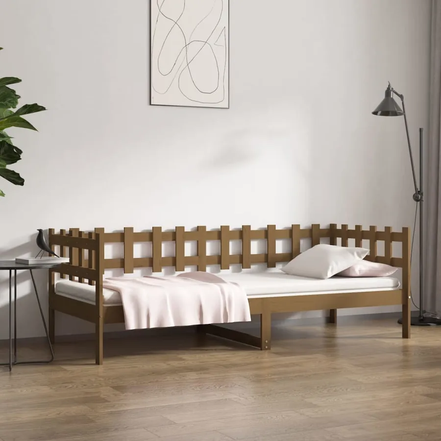 Lit de jour sans matelas marron miel 80x200 cm bois pin massif