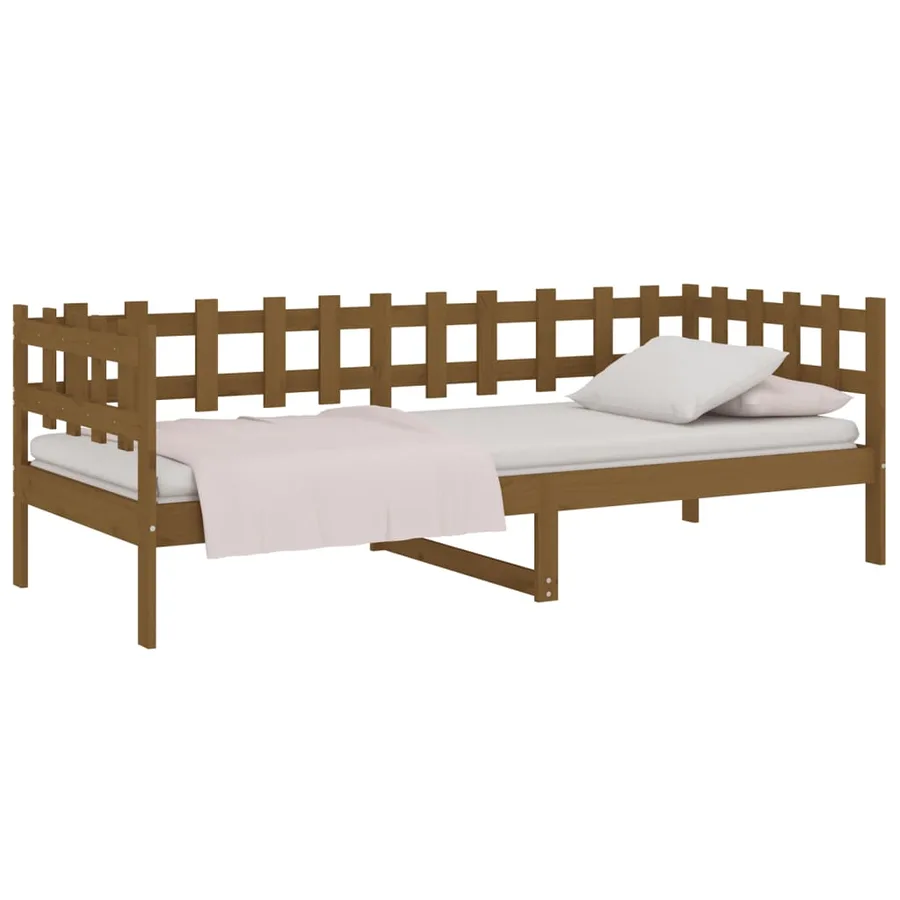 Lit de jour sans matelas marron miel 80x200 cm bois pin massif - 3
