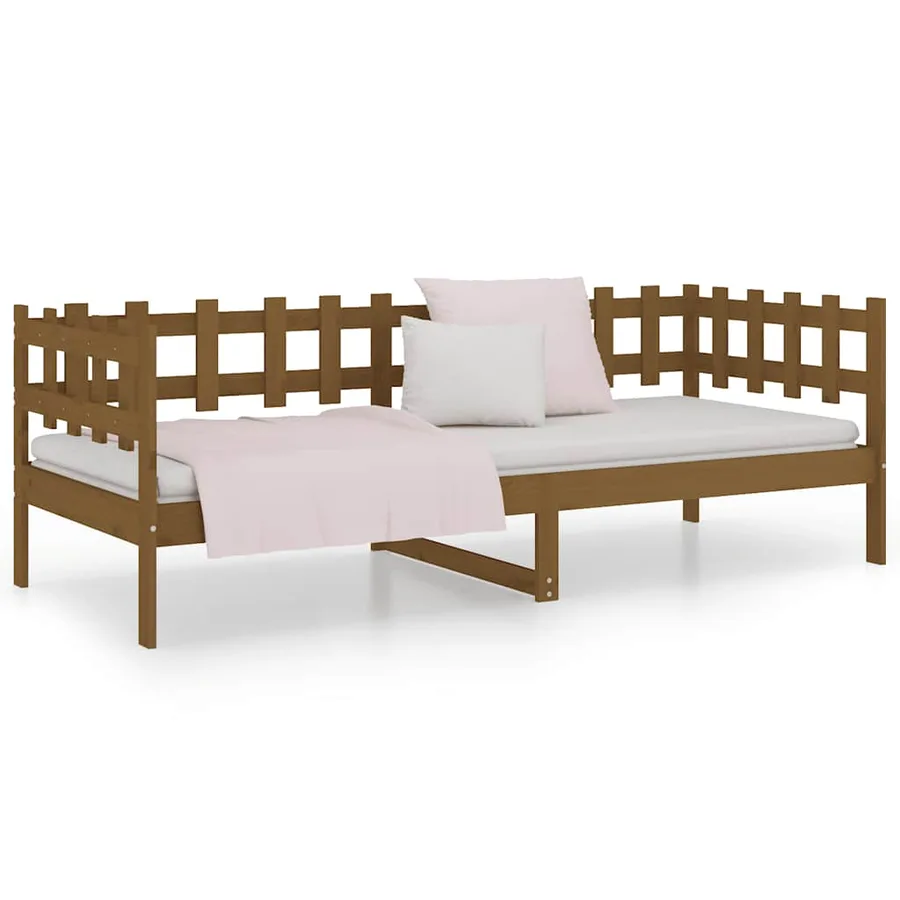 Lit de jour sans matelas marron miel 80x200 cm bois pin massif - 5
