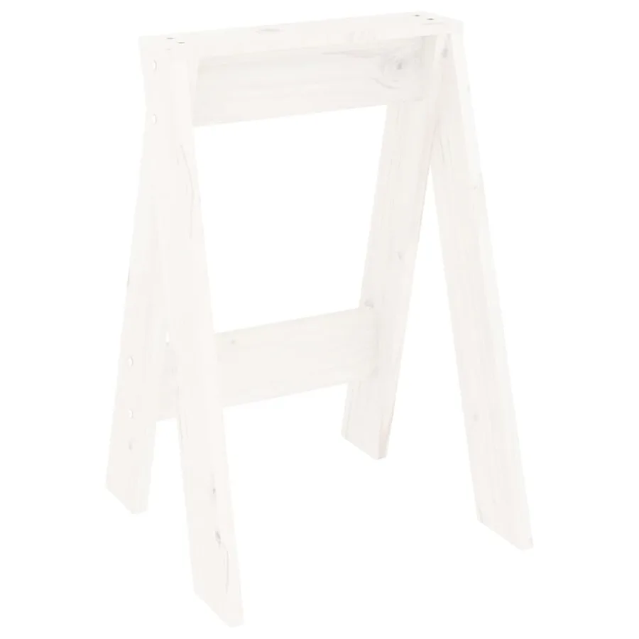 Tabourets lot de 2 blanc 40x40x60 cm bois massif de pin - 4