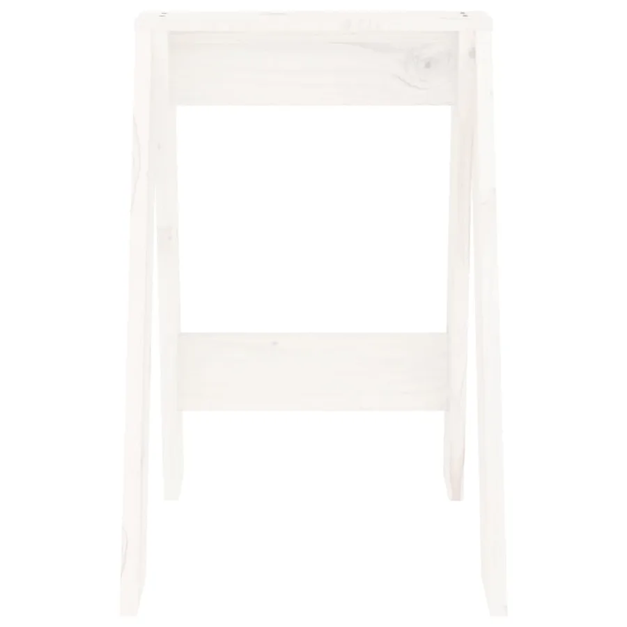 Tabourets lot de 2 blanc 40x40x60 cm bois massif de pin - 6