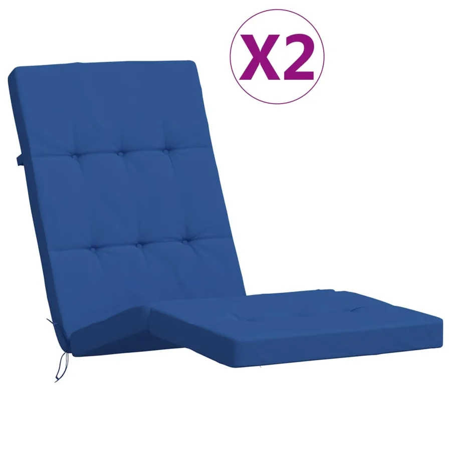 Coussins de chaise longue lot de 2 bleu royal tissu oxford - 2