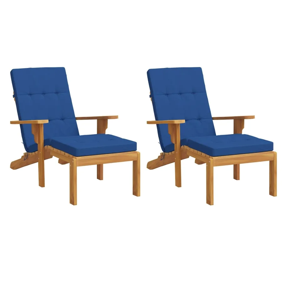 Coussins de chaise longue lot de 2 bleu royal tissu oxford - 3