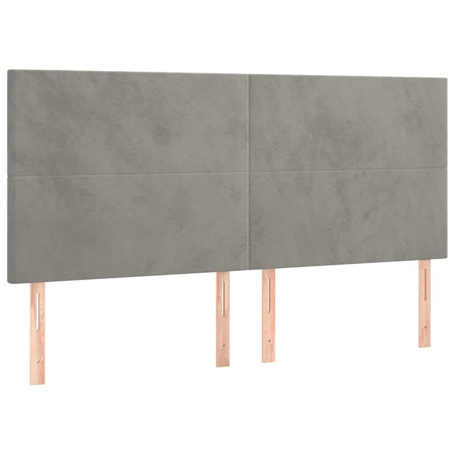 Cadre de lit sans matelas gris clair 200x200 cm velours - 9