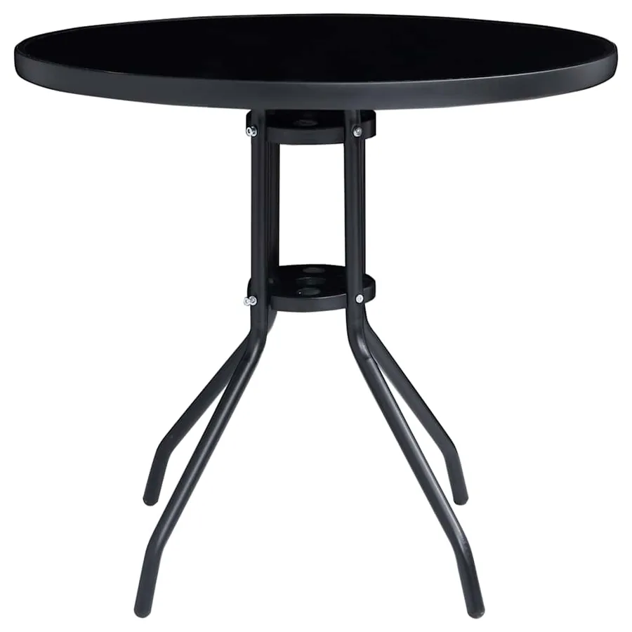 Ensemble à manger de jardin 5 pcs aluminium et textilène noir - 9