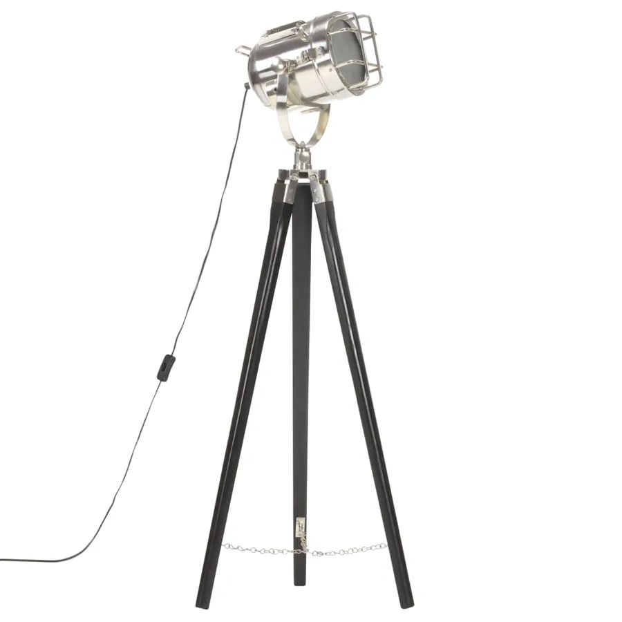 Lampadaire à trépied Noir Bois de manguier massif 97 cm - 2