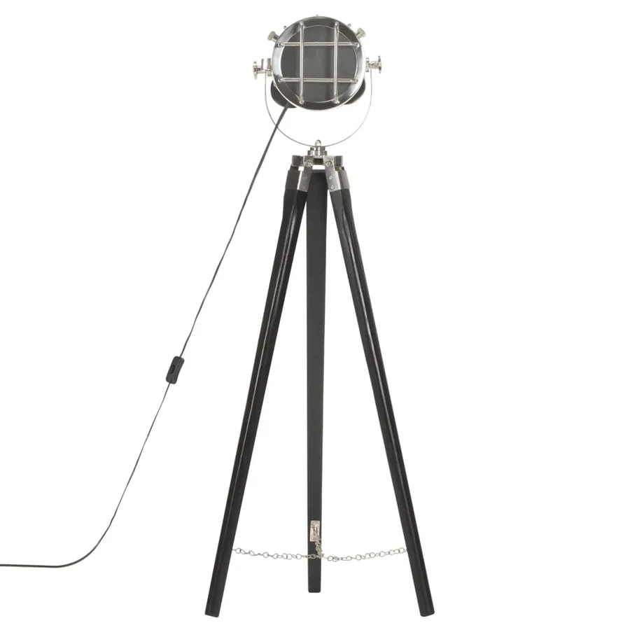 Lampadaire à trépied Noir Bois de manguier massif 97 cm - 6
