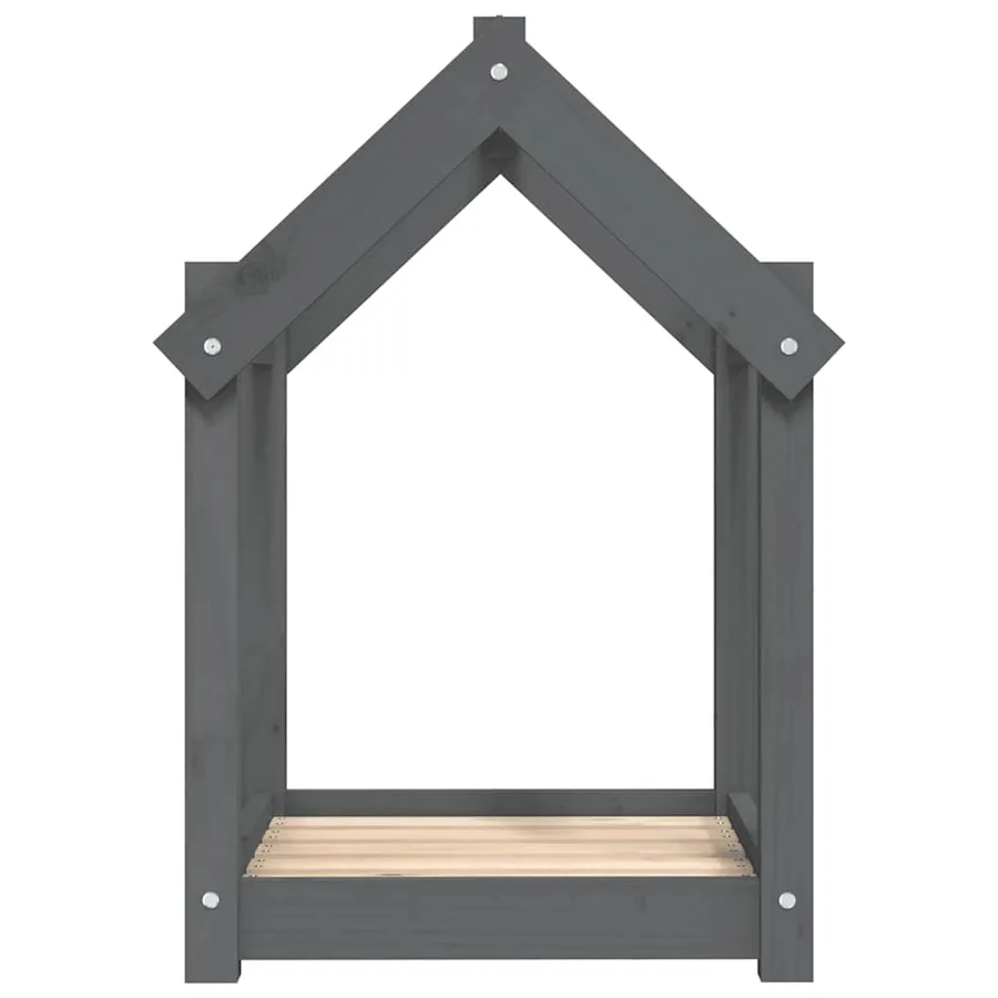 Lit pour chien Gris 61x50x70 cm Bois de pin solide - 6