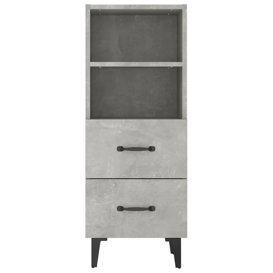 Buffet Gris béton 34,5x34x90 cm Bois d'ingénierie - 6