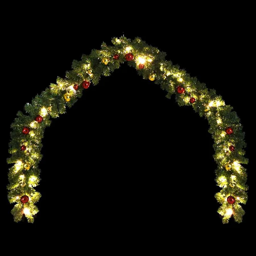 Guirlande de Noël décorée avec boules et lumières LED 10 m - 5