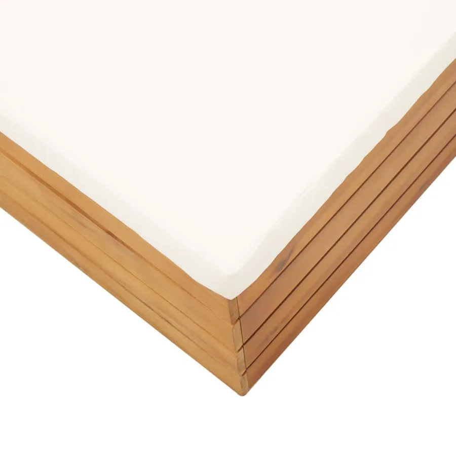 Table et repose-pied de jardin et coussin Bois d'acacia massif - 5