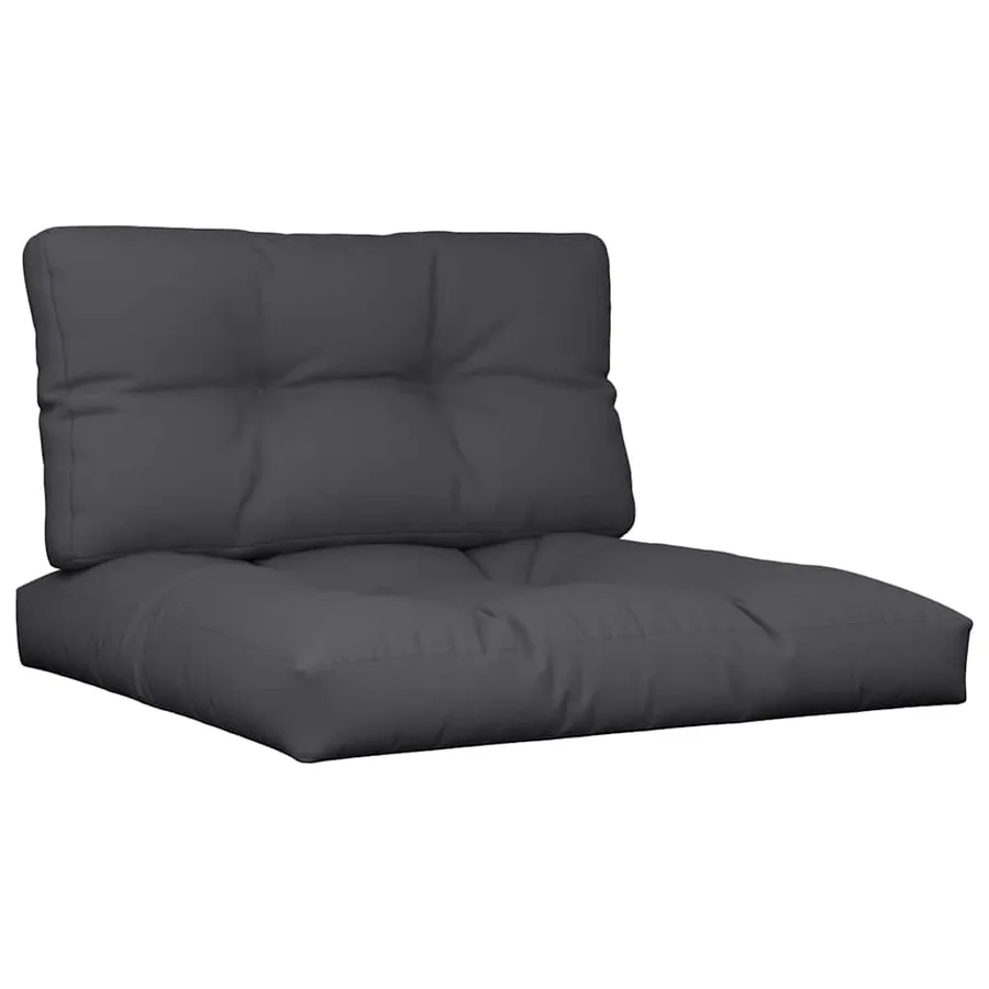 Coussins de palette lot de 2 noir tissu - 2