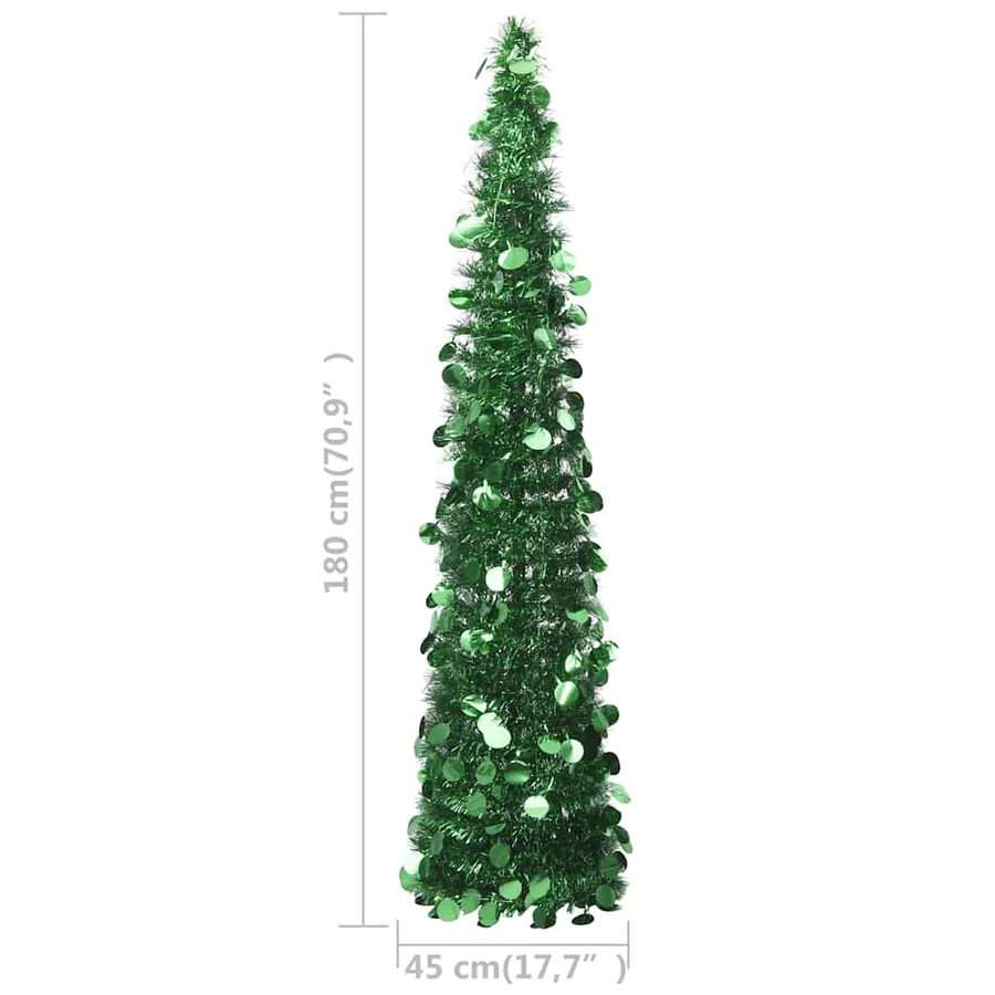 Sapin de Noël artificiel escamotable vert 180 cm PET - 5