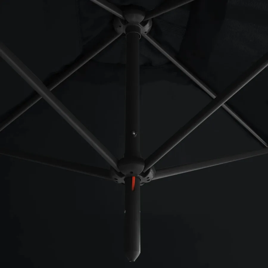 Parasol de jardin double avec mât en acier noir 600x300 cm - 5