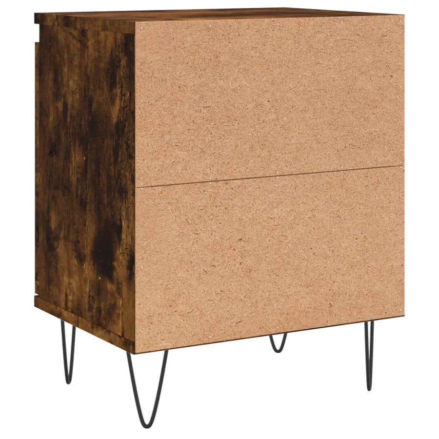 Table de chevet chêne fumé 40x30x50 cm bois d'ingénierie - 8