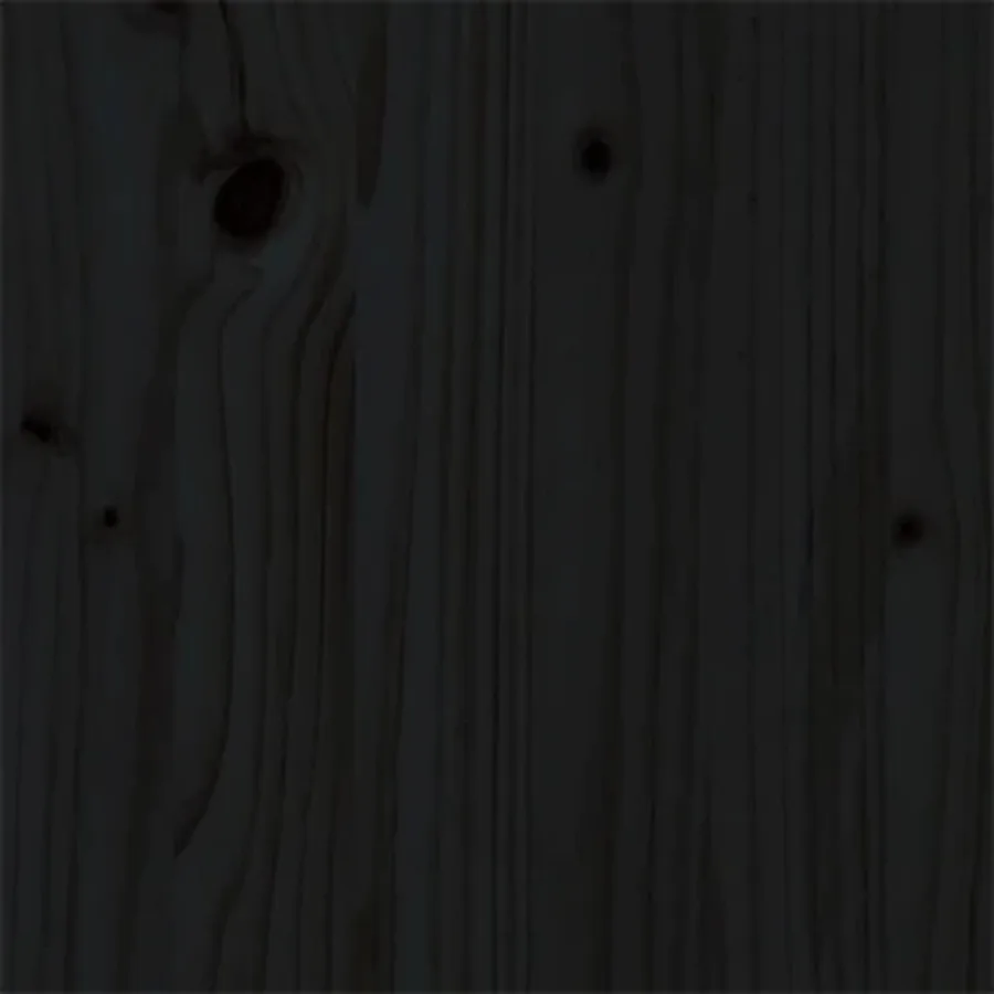 Cadre de lit sans matelas noir bois massif 150x200 cm - 8