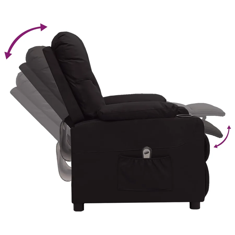 Fauteuil inclinable électrique Noir Similicuir - 6