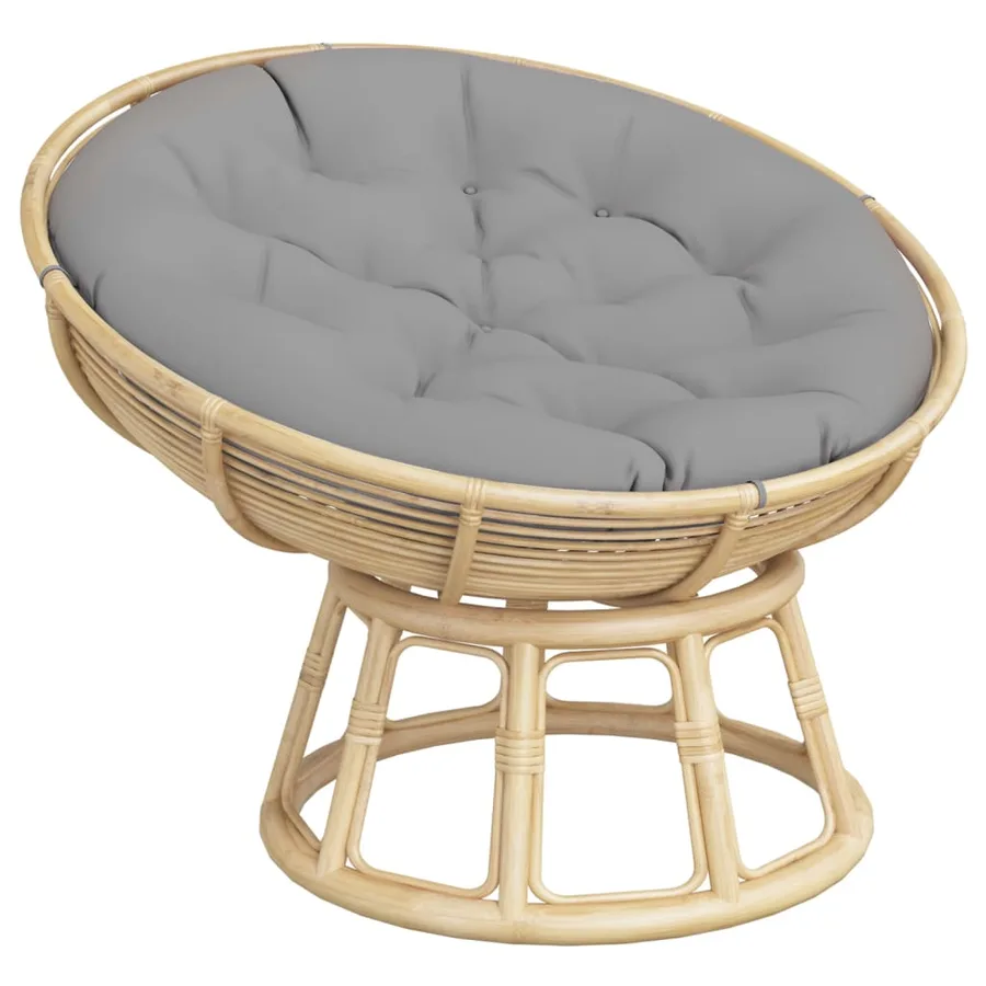 Coussin rond gris Ø 100 x11 cm tissu oxford - 3