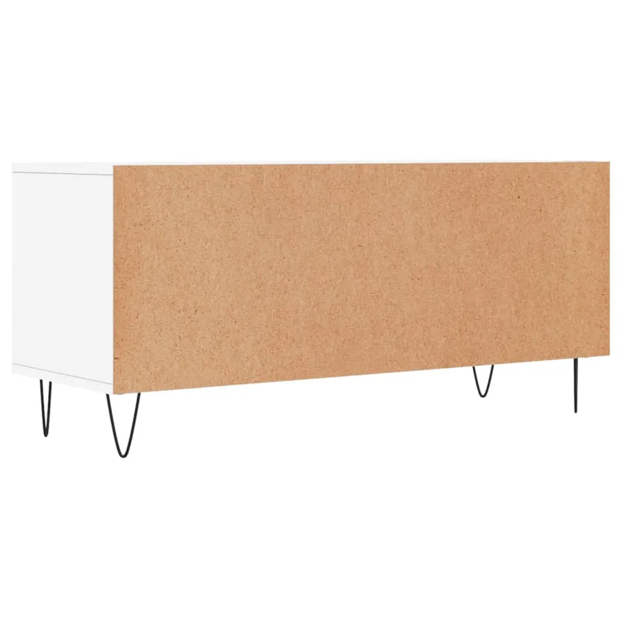 Meuble TV blanc 100x34,5x44,5 cm bois d'ingénierie - 8