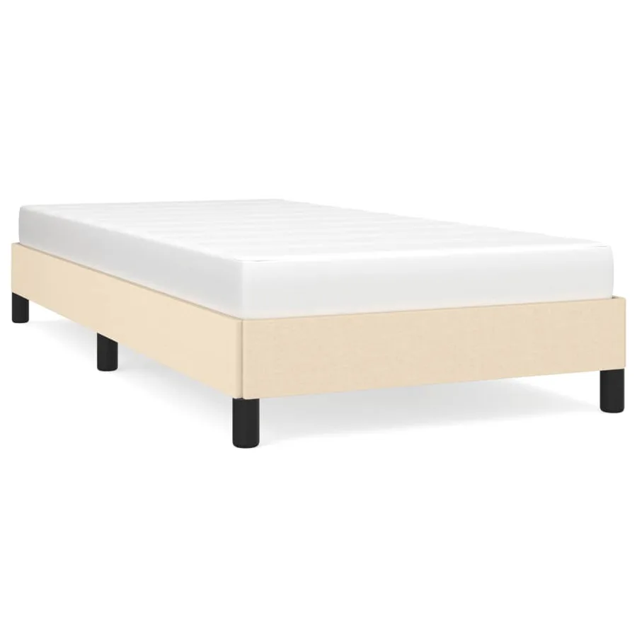 Cadre de lit sans matelas crème 80x200 cm tissu - 2