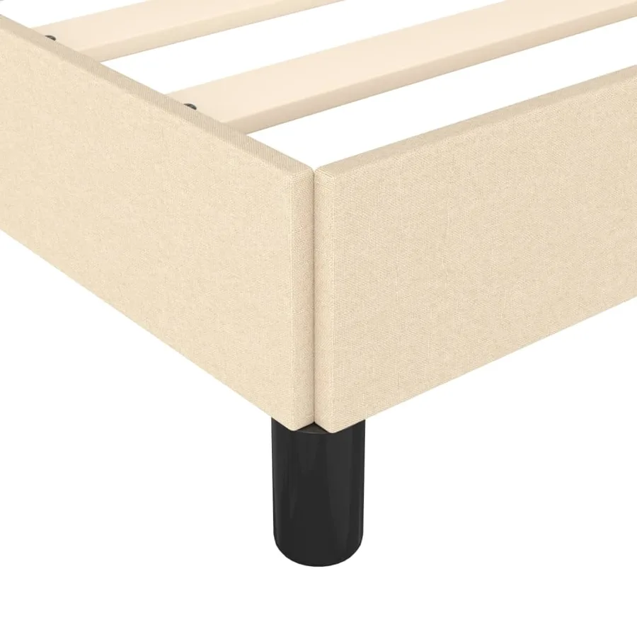 Cadre de lit sans matelas crème 80x200 cm tissu - 7
