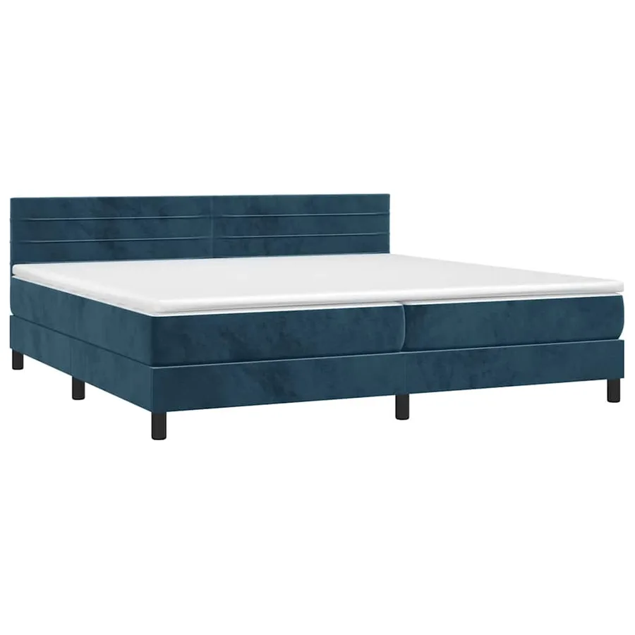 Sommier à lattes de lit et matelas Bleu foncé 200x200cm Velours - 3