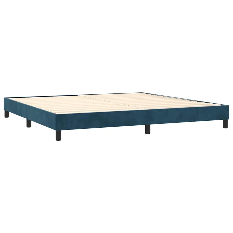 Sommier à lattes de lit et matelas Bleu foncé 200x200cm Velours - 4
