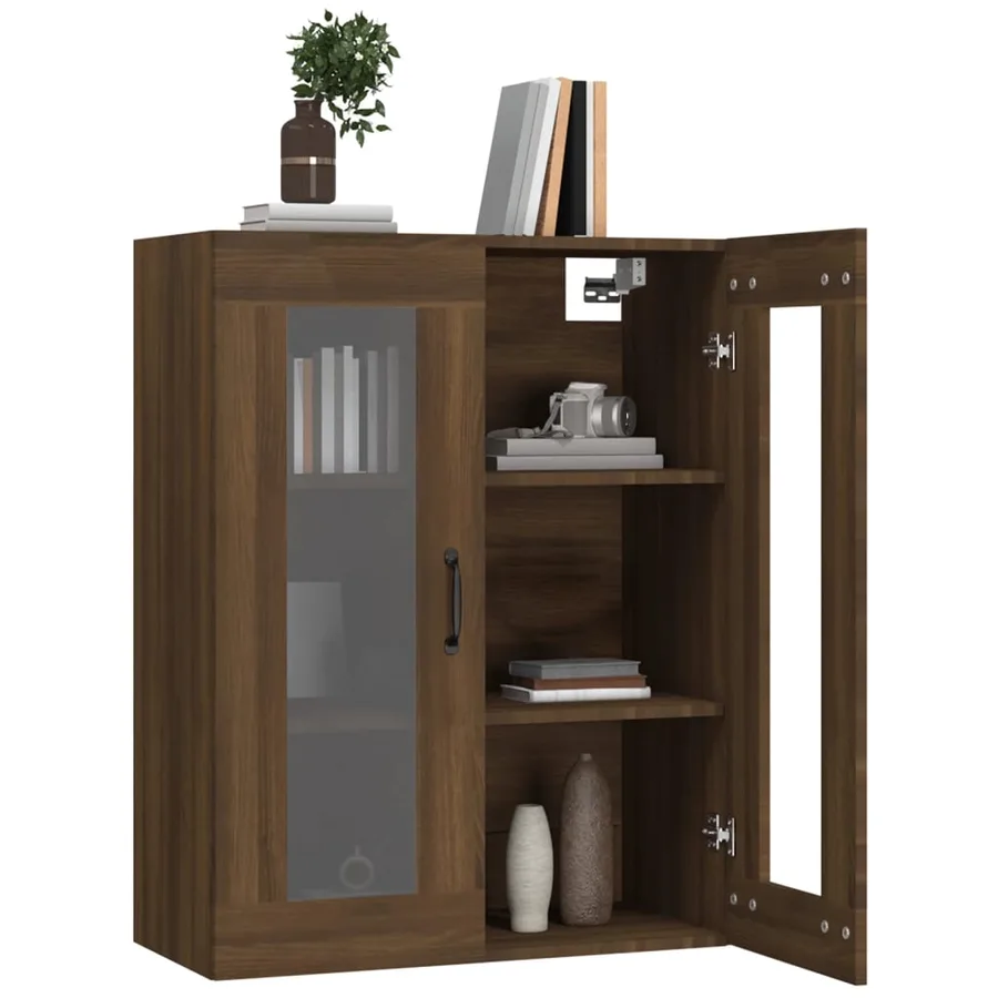 Armoire murale suspendue Chêne marron 69,5x34x90 cm - 7