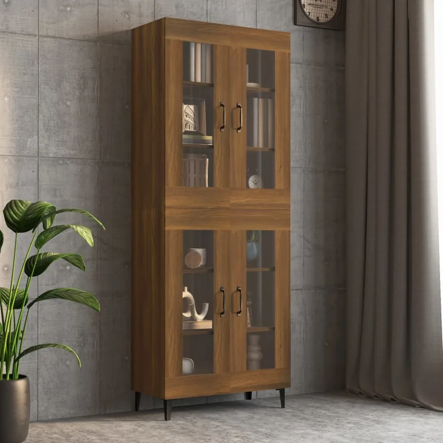 Armoire murale suspendue Chêne marron 69,5x34x90 cm - 8