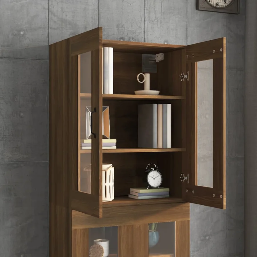 Armoire murale suspendue Chêne marron 69,5x34x90 cm - 9