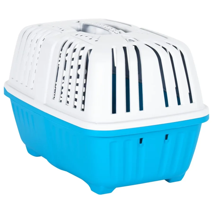 Transporteur pour animaux de compagnie blanc et bleu PP - 7